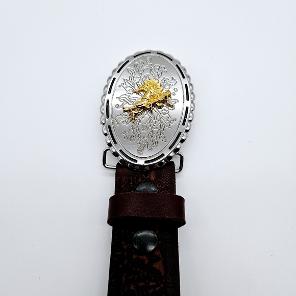 EUROPA DEZINES | western cowboy horse riding rodeo tooled leather belt - Picture 3 of 7